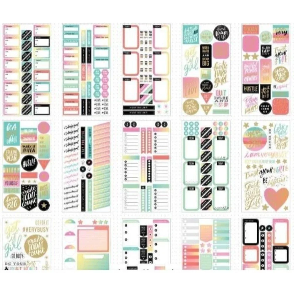 The Happy Planner sticker book value back bundle lot of 7 planner personalize
